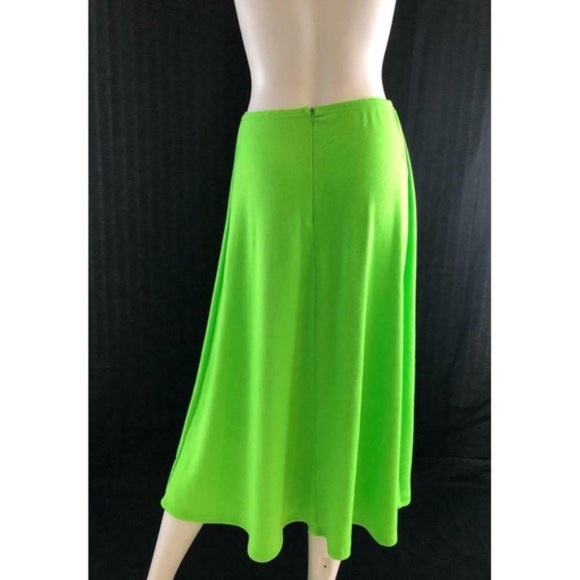 ZYA Women's Skirt Color Green Fluo Midi A-Line 10 - Picture 7 of 11